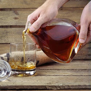 AMAVEL Edle Whiskykaraffe Lismore, mit luftdichtem Verschluss, Design Whiskey Karaffe aus Glas, Füllmenge: ca. 700 ml - 5