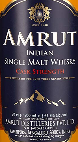 Amrut Indian Cask Strength Single Malt mit Geschenkverpackung Whisky (1 x 0.7 l) - 3