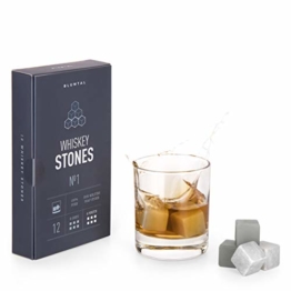 Blumtal Whisky Steine, Whiskey Kühlwürfel - 12er-Set Whiskeysteine, Geschenkset Männer, Eiswürfel Ersatz - 1