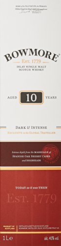 Bowmore 10 Years Old Dark & Intense Whisky mit Geschenkverpackung (1 x 1 l) - 4