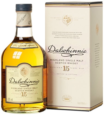 Dalwhinnie Highland Single Malt Scotch Whisky – 15 Jahre gereift – Aromen von Heidekraut und Honig – 1 x 0,7l - 1