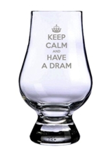 Glencairn Whisky-Verkostungsglas mit Aufschrift "Keep Calm and have a Dram". Hergestellt in Schottland. - 1