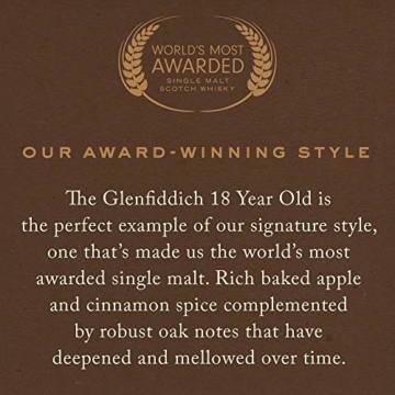 Glenfiddich Single Malt Scotch Whisky 18 Jahre - kleine Spezial-Auflage des meistverkauften Malt Scotch Whisky der Welt mit Geschenkverpackung, 1 x 0,7 l, 40% Vol. - 5