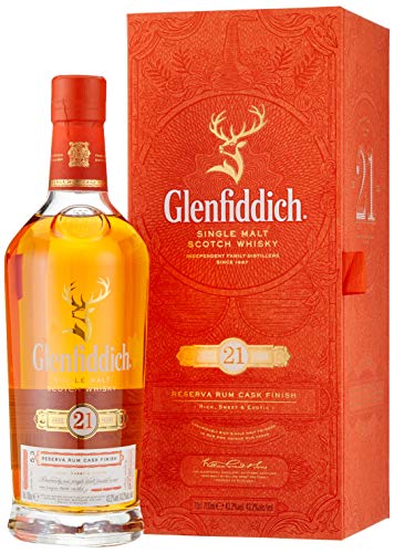 Glenfiddich Single Malt Scotch Whisky Reserva 21 Jahre – besondere Variante des meistverkauften Malt Sctoch Whisky der Welt mit Geschenkverpackung,  1 x 0,7l, 40% Vol. - 1