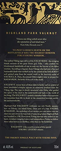 Highland Park Valknut Single Malt Scotch Whisky (1 x 0.7 l) – rauchiger, süßer Geschmack durch Lagerung in Ex-Sherry-Fässern, Teil 2 der Viking Legends Trilogie - 4