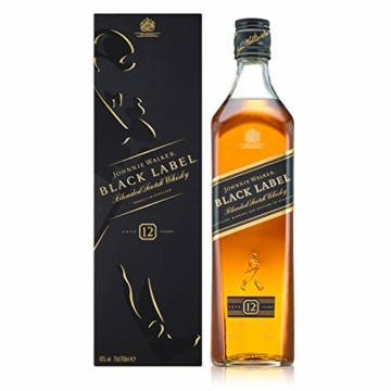 Johnnie Walker Black Label Blended Scotch Whisky – Exklusiver, rauchiger Blended Whisky – Aus den vier Ecken Schottlands direkt ins Glas – In edler Geschenkverpackung – 1 x 0,7l - 1
