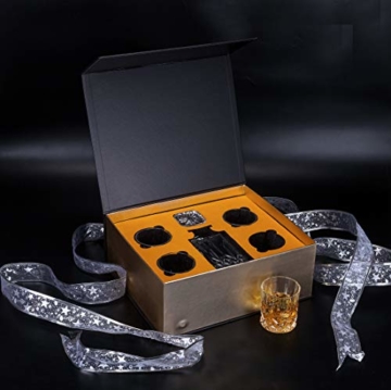 KANARS 5-teiliges Whiskey Karaffe Set, 750ml Whisky Dekanter mit 4x 300ml Gläser, Bleifrei Kristallgläser, Schöne Geschenk Box, Hochwertig - 9