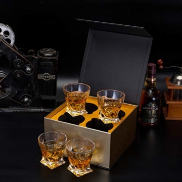 KANARS Whiskey Gläser Set, Bleifrei Kristallgläser, Whisky Glas, Schöne Geschenk Box, 4-teiliges, 300ml, Hochwertig - 2