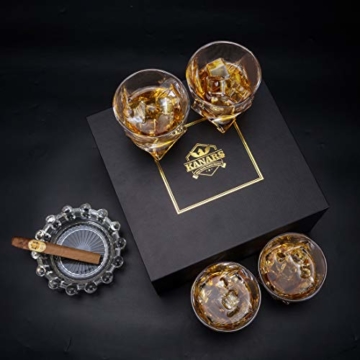 KANARS Whiskey Gläser Set, Bleifrei Kristallgläser, Whisky Glas, Schöne Geschenk Box, 4-teiliges, 300ml, Hochwertig - 4