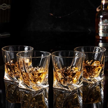 KANARS Whiskey Gläser Set, Bleifrei Kristallgläser, Whisky Glas, Schöne Geschenk Box, 4-teiliges, 300ml, Hochwertig - 8