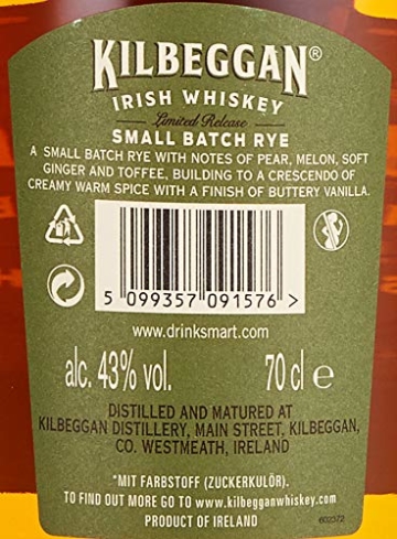 Kilbeggan Small Batch Rye Limited Release Whisky, 0.7 l - 2