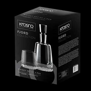 Krosno Whisky Set | 1 x 950 ml Karaffe & 6 x 300 ml Glas | Fjord Kollektion | Perfekt für Zuhause, Restaurants und Partys Whiskykenner - 5