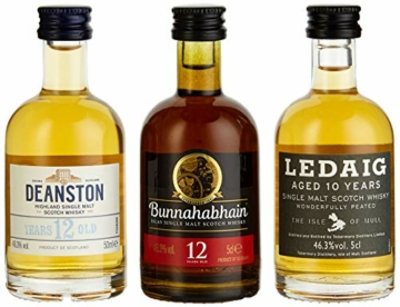 Miniaturenset Single Malts – Eine Schottische Whiskyreise – Bunnahabhain, Deanston und Ledaig (3 x 0.05 l) - 1