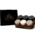 ROCKS WHISKEY CHILLING STONES Whisky Steine - Set Aus 6 Handgefertigten Premium Granit Rundschleifsteinen - Präsentations & Aufbewahrungsschale Aus Hartholz R.O.C.K.S. - 1