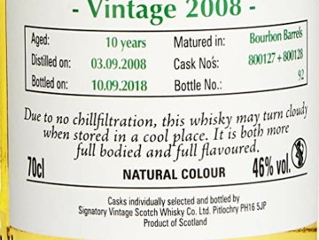 Signatory Vintage STRATHISLA 10 Years Old The Un-Chillfiltered Collection Vintage 2008 Whisky, 0.7 l - 5