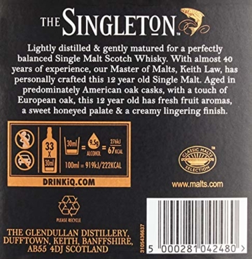 Singleton of Glendullan 12 Years Old mit Geschenkverpackung (1 x 1 l) - 3