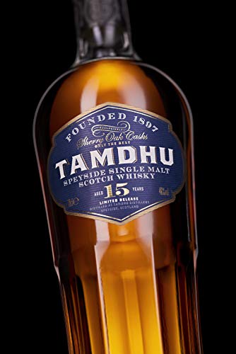 Tamdhu 15 Years Old Speyside Single Malt Scotch Whisky (1 x 700 ml) – Single Malt Whisky mit intensivem Geschmack nach Sommerfrüchten  – Whisky reift 15 Jahre in Oloroso-Sherry-Fässern – 46 % Alk. - 4