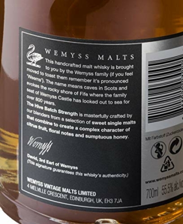 The Hive Batch Strength Malt Whisky 55%, 70cl - Wemyss Malts - Blended Malt Scotch Whisky - 5