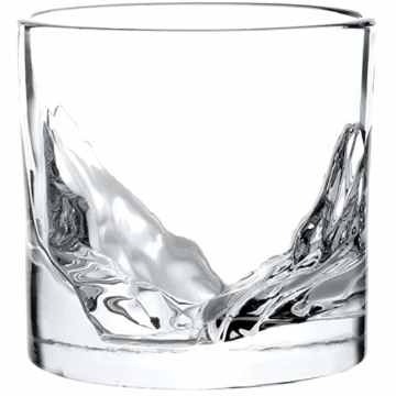 Whiskyglas 4er Set - Schwere Whiskygläser Best as Old Fashioned Gläser, Scotch, Bourbon oder Bar Drinks in einem wunderschönen Mountain Design mit dickem und schwerem Gewicht unten Barzubehör. - 2