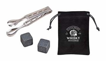 WOMA Whisky Steine Set - 6, 9 & 12 Eiswürfel wiederverwendbar aus Basalt mit Samtbeutel, hochwertiger Holzbox und Edelstahl Zange, Geschmacksneutral, Kein Verwässern für Whiskey, Wodka, Gin & Mehr - 3